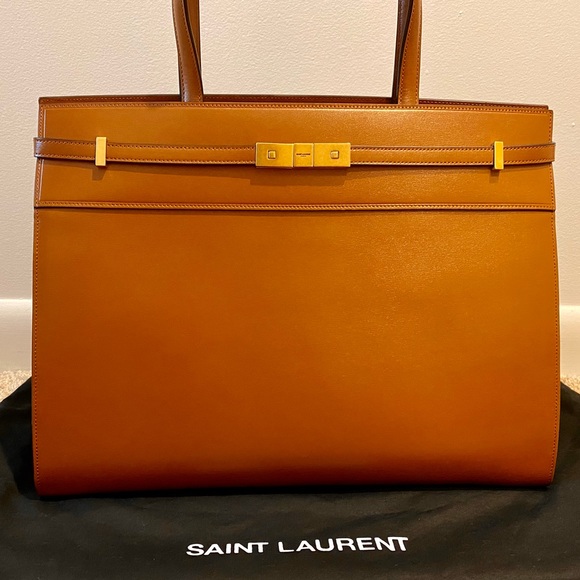 **SOLD** Saint Laurent Medium Manhattan Brick Leather Tote - Picture 3 of 12